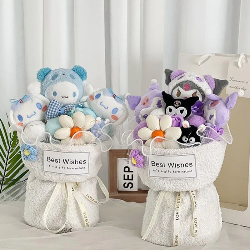 

Мультяшный мягкий плюшевый Коричный букет Kuromi My Melody Pompompurin, кукла, игрушка, подарок на день Святого Валентина, подарок на выпускной день, день рождения