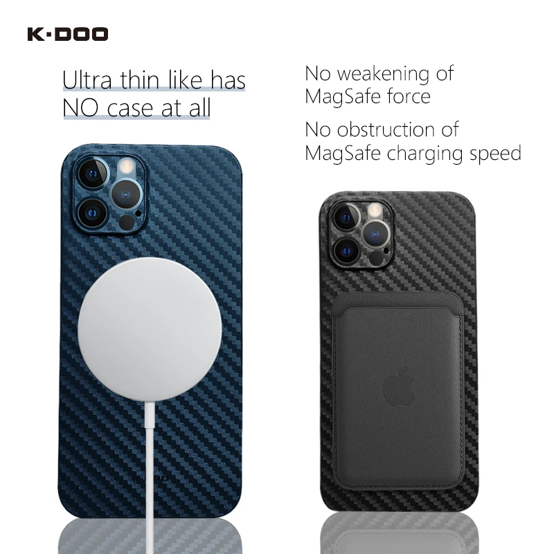 K-Doo Carbon Fiber Pattern Ultra Slim Phone Case with Lens Protection