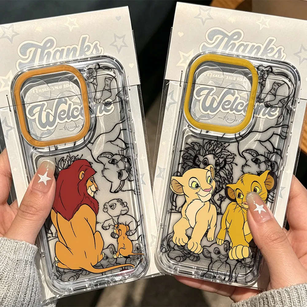 Charming Lion King Transparent Phone Case with Back Cover Design