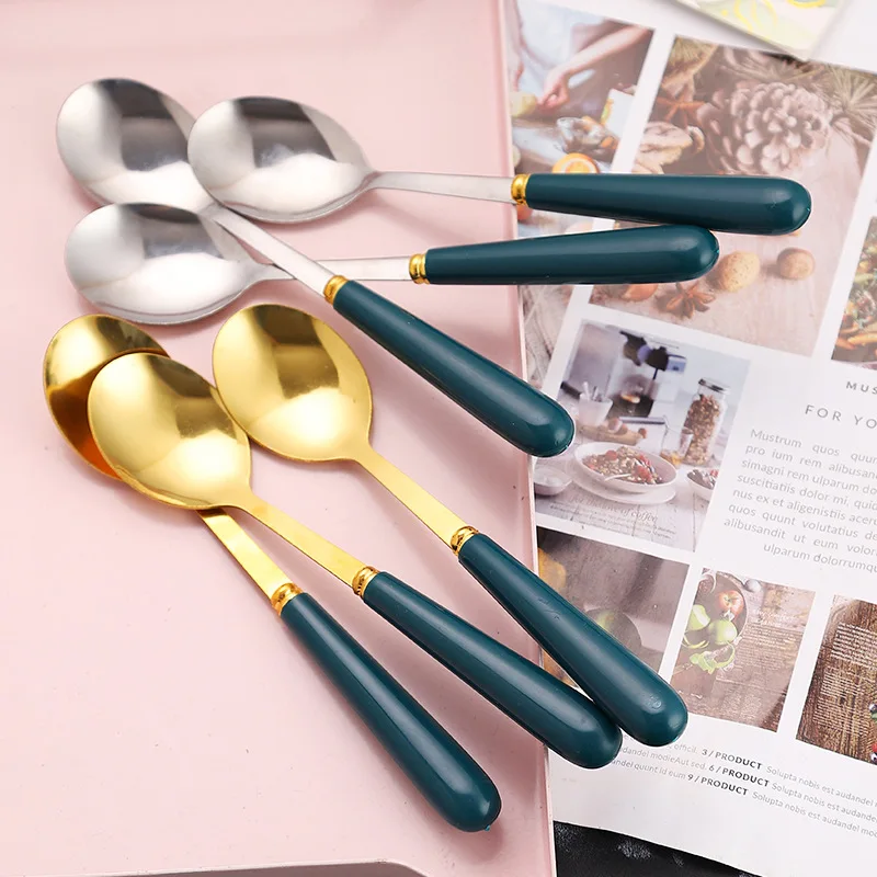 

4/2pc Stainless Steel Spoon Tableware Home Ice Cream Dessert Soup Spoons Creative Korean Cute Long Handle Spoon Kitchen Utensils