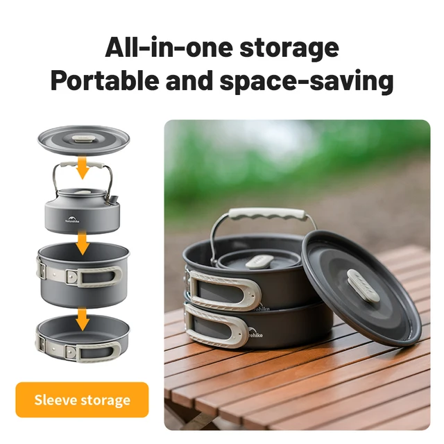 Naturehike Camping Cookware Kit – Frying Pan & Portable Kettle 2