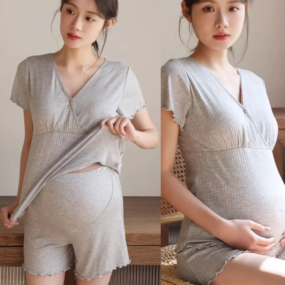 Cool Summer Breastfeeding Clothes Short-Sleeved Summer
