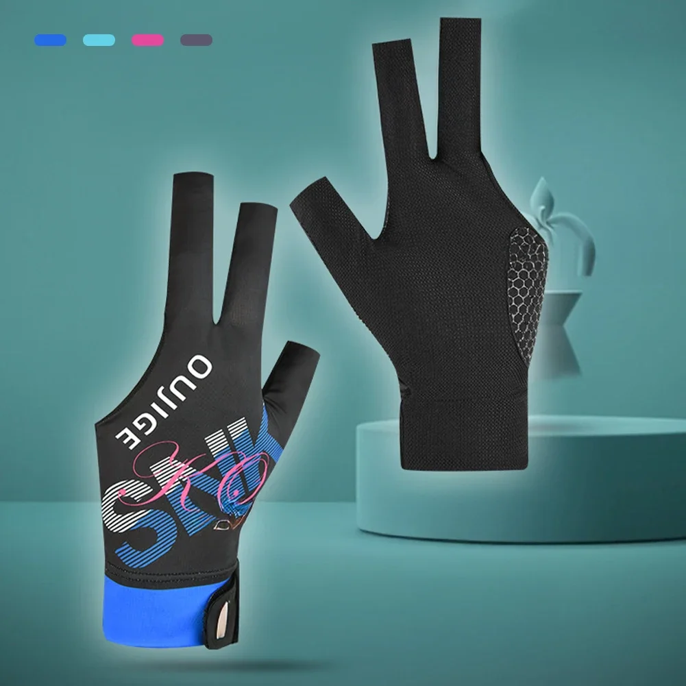 Three Finger Left Hand Billiards Gloves Wear-resistant Lightweight Billiard Training Gloves Breathable Left Hand Snooker Glove