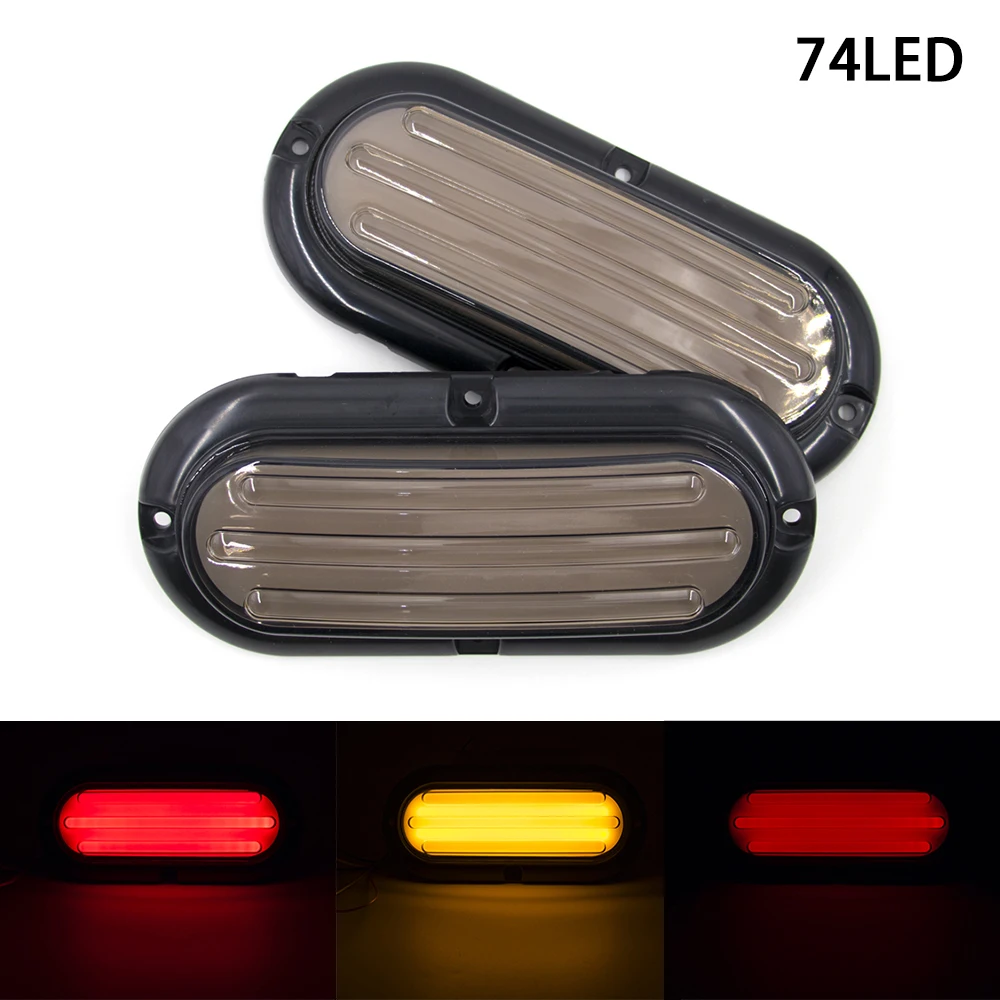 

12V 24V 74 LED Dynamic Car Truck Tail Light Taillight Signal Lamp Indicator Strobe Flashing Warning Light Bus Trailer RV Van SUV