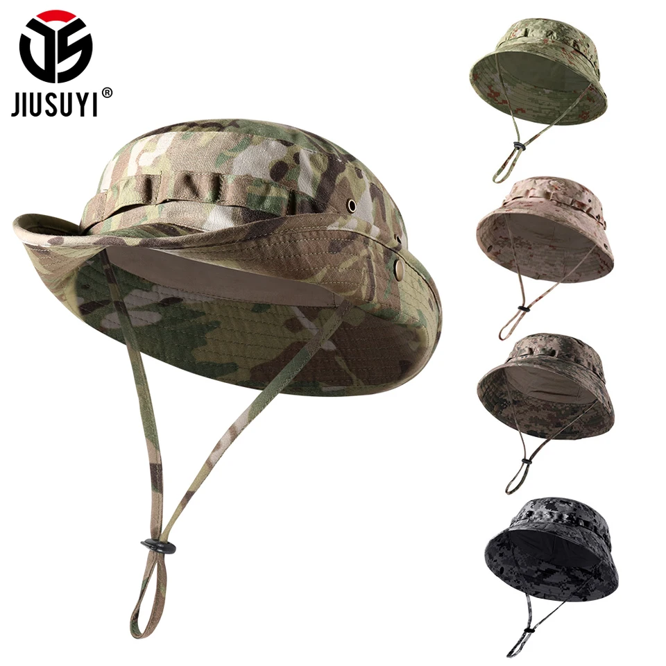 Rockbros Fishing Hat Anti-uv Hunting Camouflage Top Removable Hat Airsoft  Tactical Hiking Camping Hats For Men Women Outdoor - Fishing Caps -  AliExpress