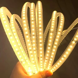 Waterproof High Brightness LED Strip Light - Flexible 120 LEDs/M Rope Lamp for Outdoor and Indoor Decor, EU Plug (Warm White 3000K)