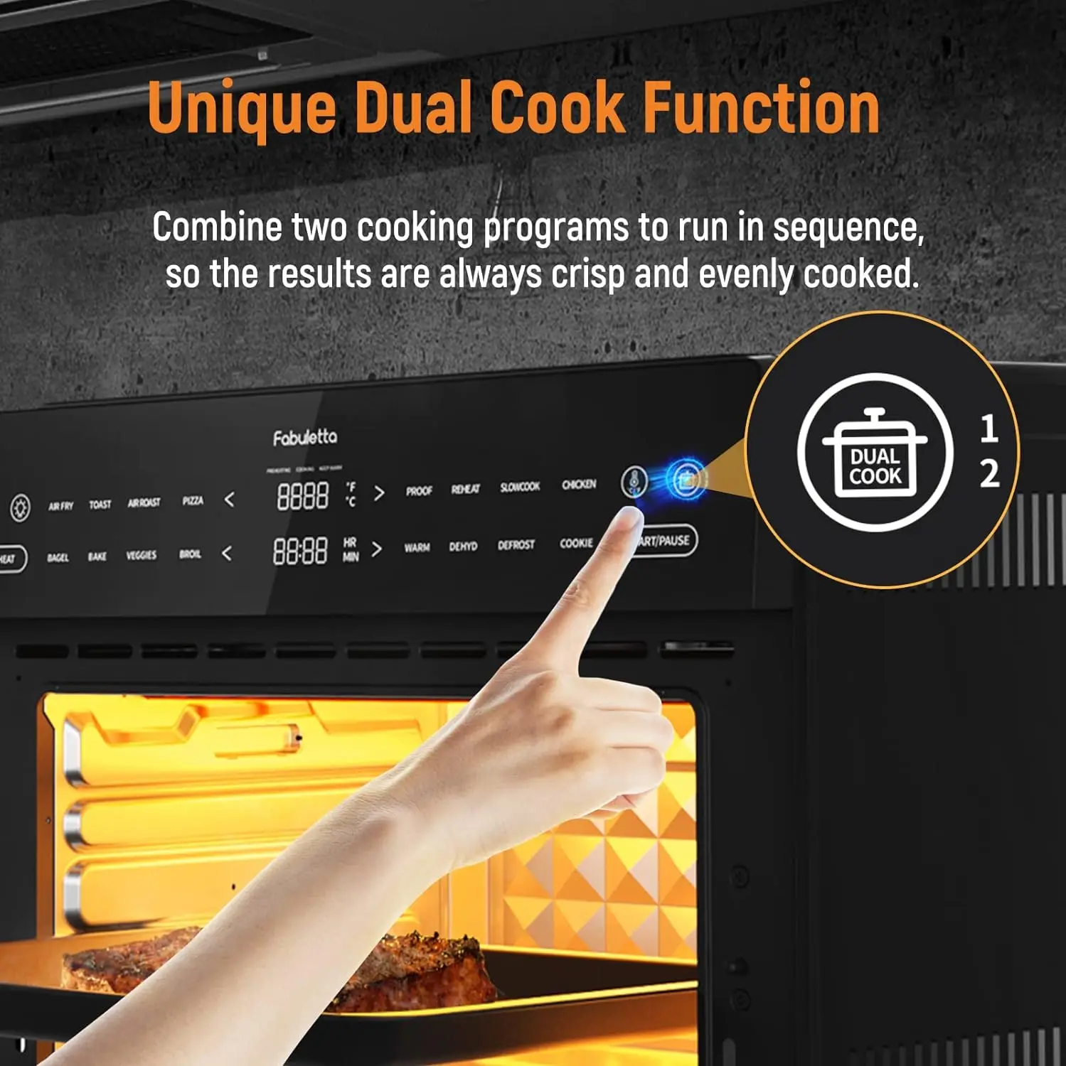 Air Fryer Toaster Oven Combo - Fabuletta 18-in-1 Countertop Convection Oven 1800W, 32QT Large Countertop Convection Toaster Oven 5