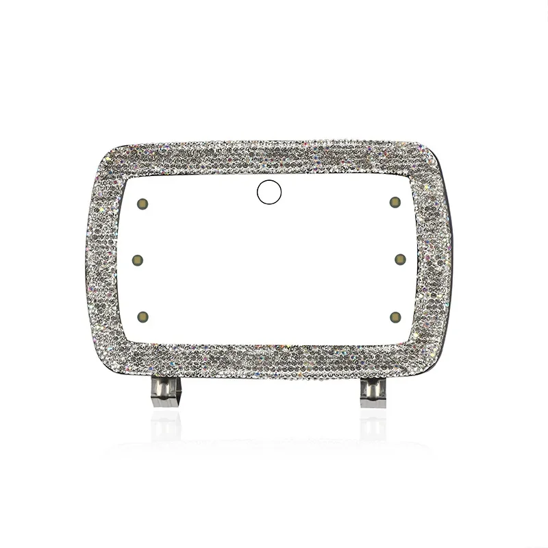 Diamond Crystal Car Interior Mirror Sun Visor Makeup Mirror Auto Combing Make-up HD Bling Car Accessories for Women