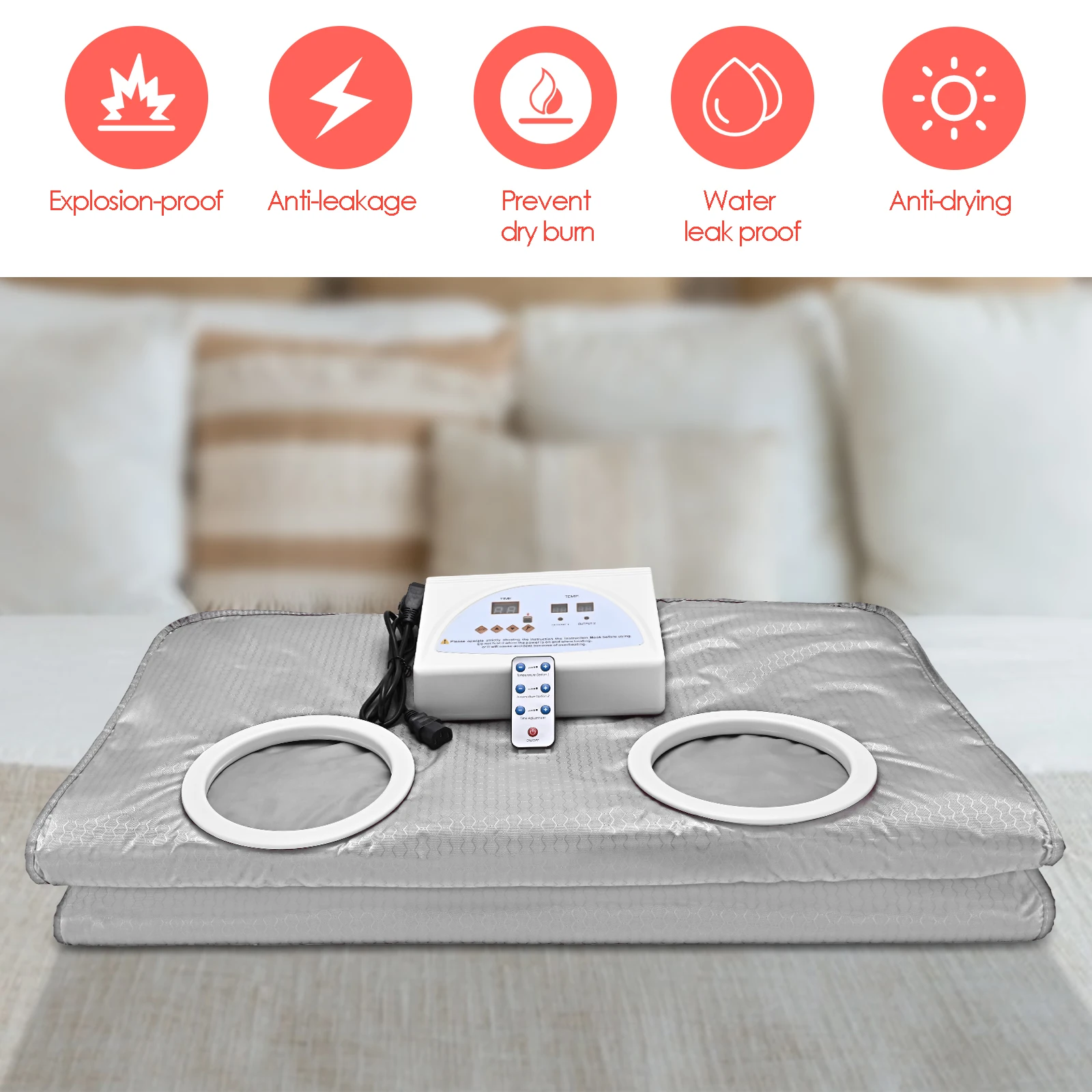 Sauna Blanket With Sleeves, Digital Thermal Sauna Blanket Body Shaper For Weight Loss And Fitness (With 2 Sleeves) 6