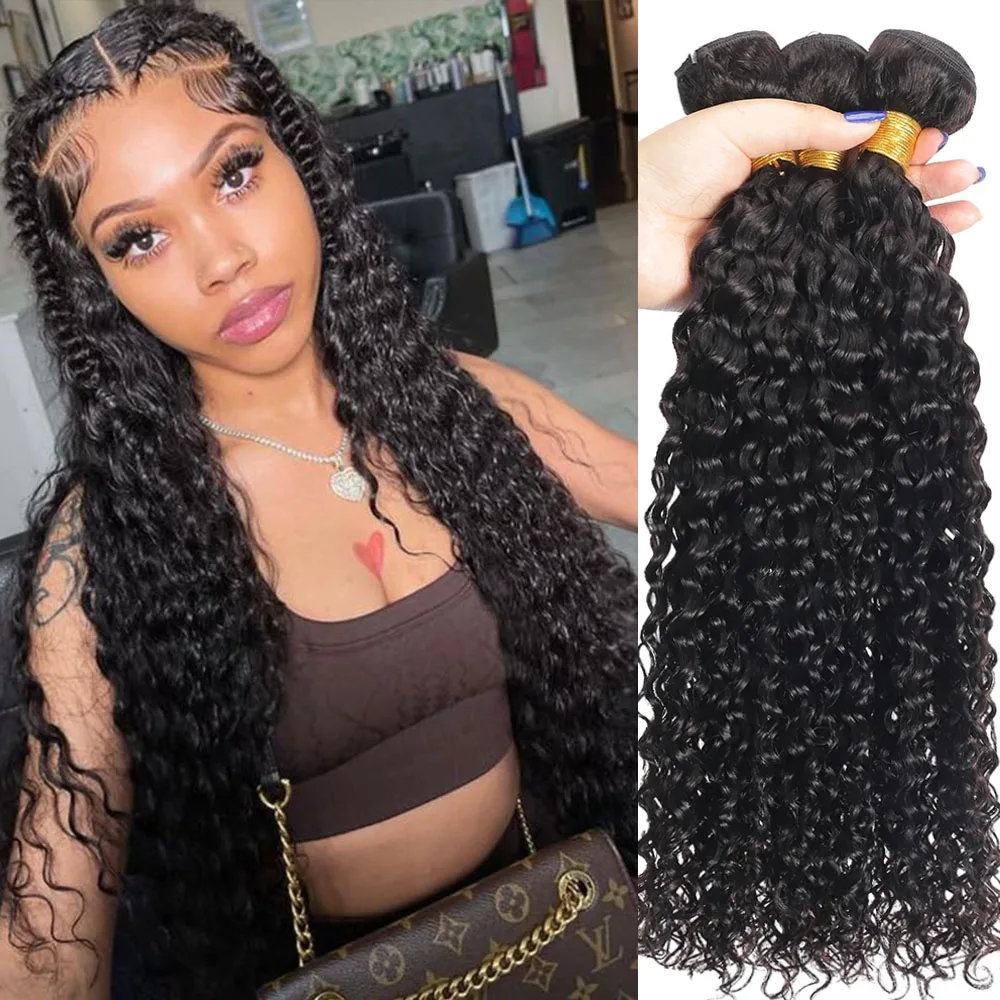 

Women Topper Human Hair Malaysian Water Wave 8-32 Inch Curly Weave Human Hair Extensions Unprocessed Virgin Hair Bundles