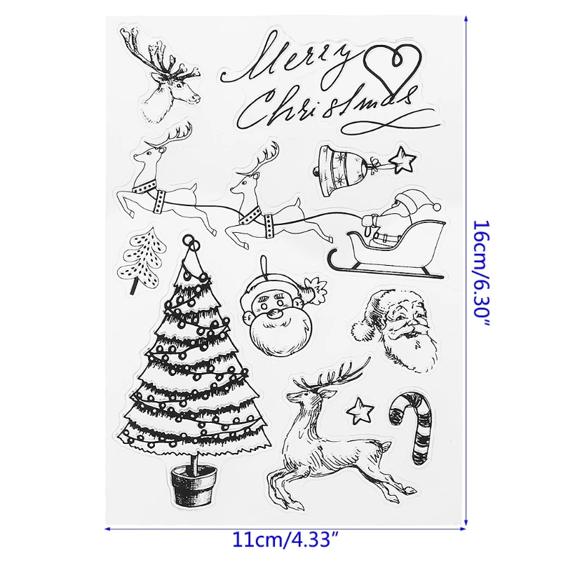 Clear Silicone Stamps Christmas Stampers for Card Making DIY Scrapbooking Craft