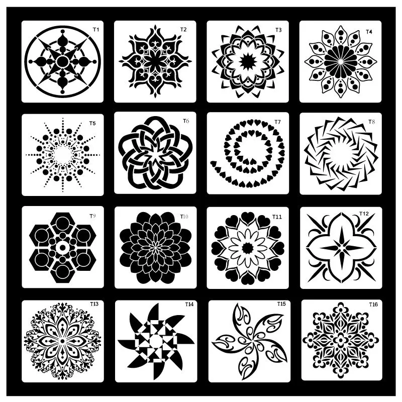 12Pcs Flower Border Stencils Mandala Stencils Reusable Cut Painting  Templates For DIY Craft Stencils, 12 X 3.9 Inch - AliExpress