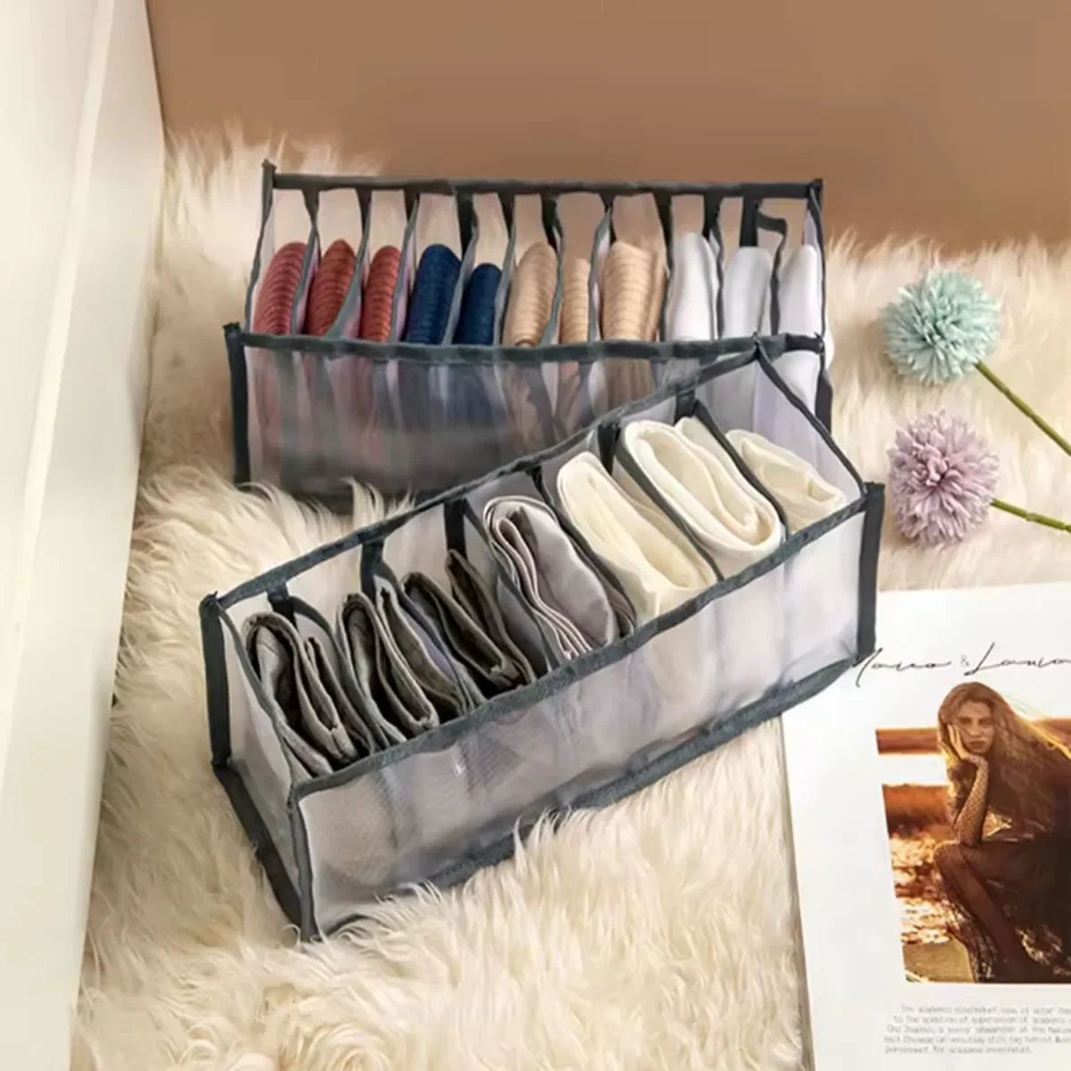 Folding Underwear Box Storage Closet Organizers