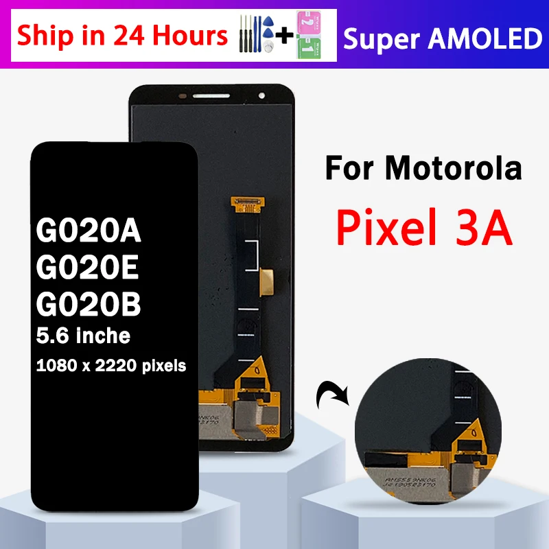 Super Amoled Per Google Pixel 3A Display Lcd Touch Digitizer Screen Per Google Pixel 3A G020A G020E G020B G020G G020H Lcd Frame