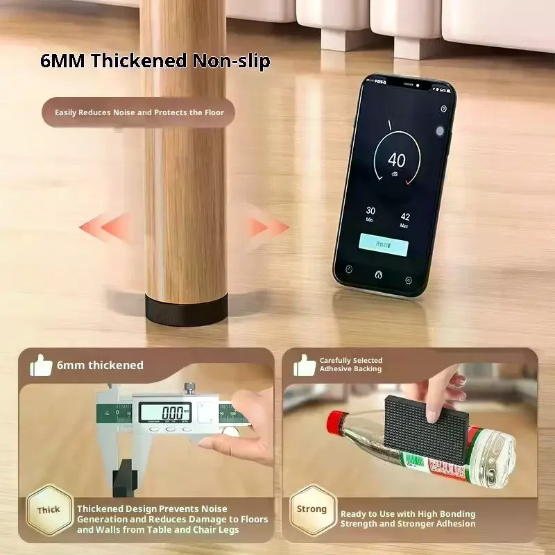 Durable Non-Slip Rubber Furniture Leg Protectors with Adhesive Backing