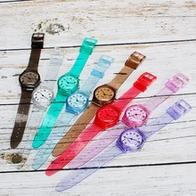 

Fashion Casual Women Silicone Strap Jelly Quartz Wrist Watch Women Lovely Transparent Eco-friendly Candy Student Clock 2022 New