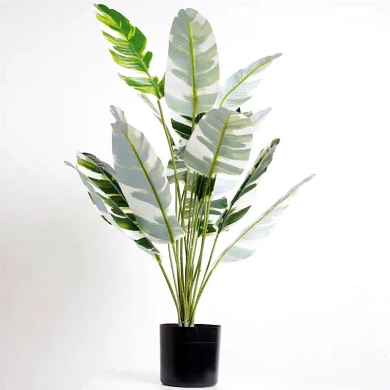 

70CM 18 Leaf Artificial Plants Green Fake Banana Shrub Monstera Plastic Tropical Palm Branch Fake Coconut Tree Office Home Decor