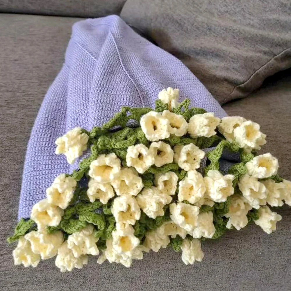 Rose Bouquet Blanket Crocheted Flowers Crochet Flowers Bouquets DIY Hand-made Rose Blankets for Beginners Creative Gift