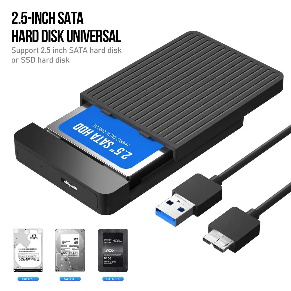 

Portable 2.5 SATA To USB 3.0 Adapter Hard Drive External Storage HDD Case For SSD Disk HDD Box With USB3.0 Type C Cable
