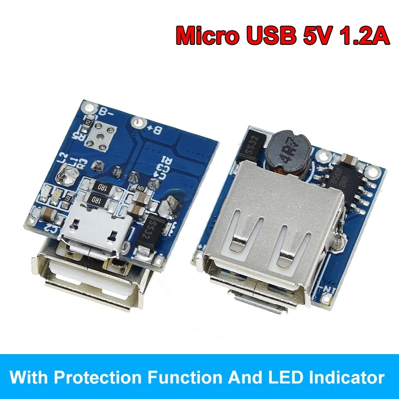 TZT Type-C /Micro USB 5V 1A 2A 3.1A Boost Converter Step-Up Power Module Mobile Power Bank Accessories With Protection