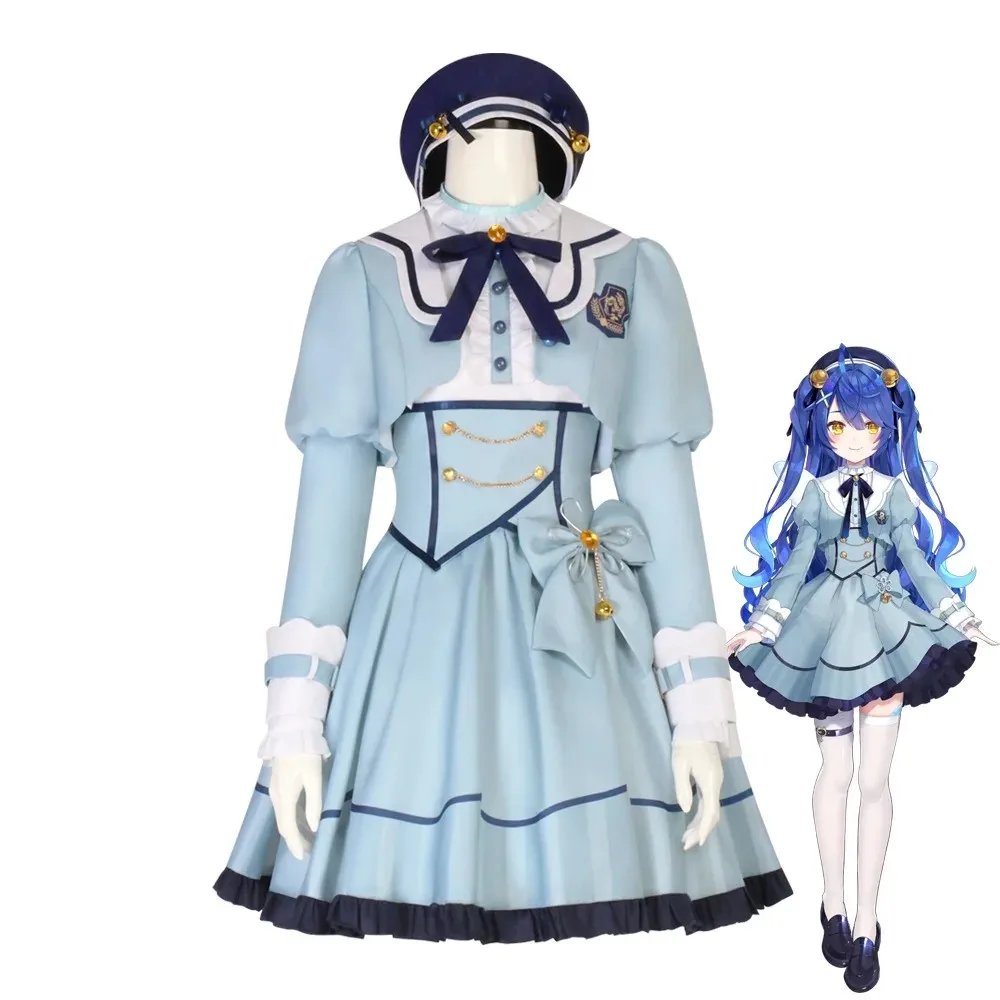VTuber: Hololive Amamiya Kokoro | Blue Uniform Cosplay Costume 21 Hololive Amamiya Kokoro School Uniform Cosplay Costume for Women (Unofficial)