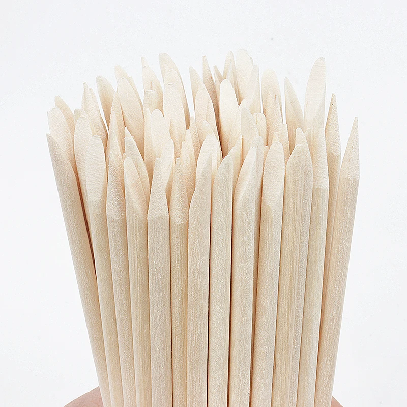 100pcs Nail Cuticle Regrowth Pushers Manicure Products Wood Orange Sticks Cuticle Remover Pedicure Tool Nail Stylist Supplies