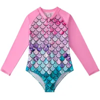 Children's Mermaid Swimsuit Children's One-Piece Swimsuit Long Sleeved Girl's Hot Spring Fish Scale Swimsuit Girl's Swimsuit 3