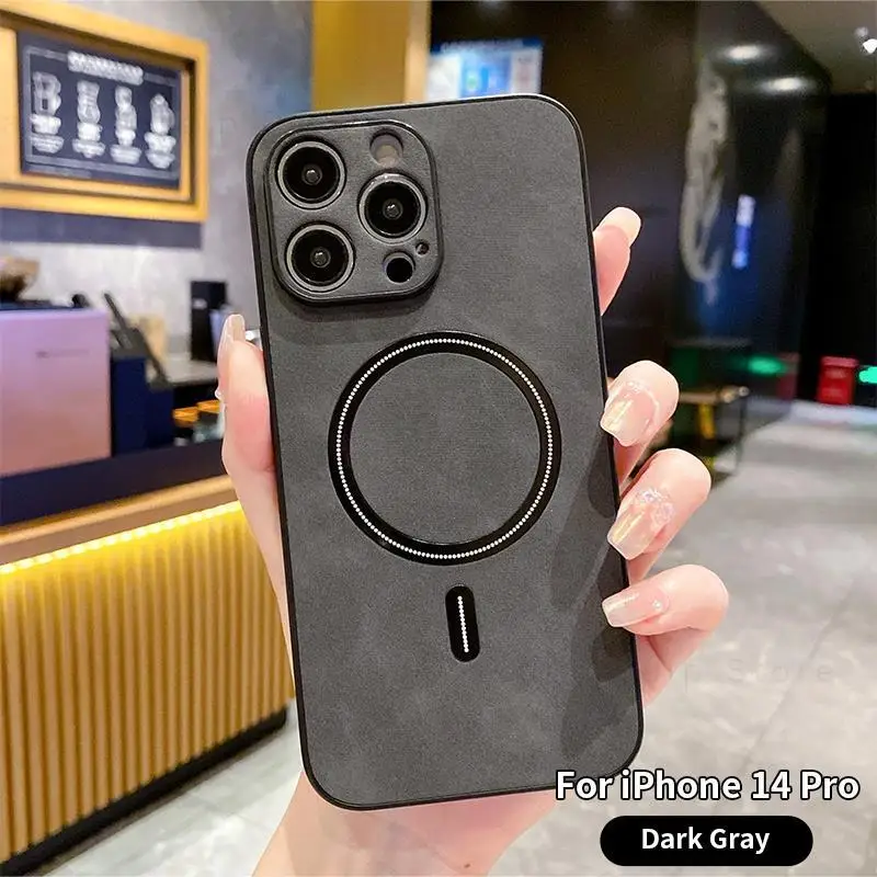 Magnetic Wireless Leather Phone Case For Iphone Protective Cover_voghion.com