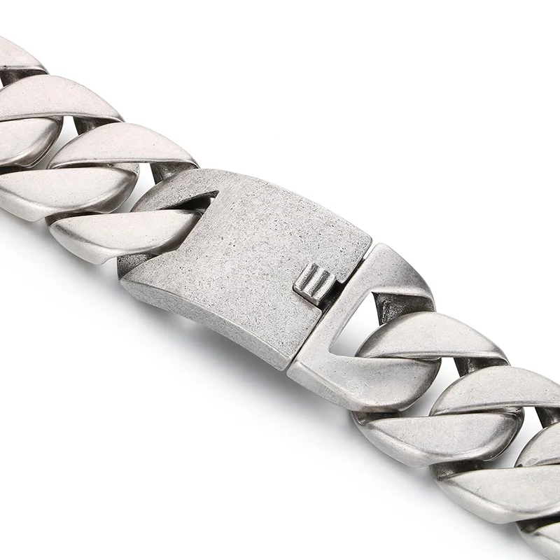 Bracciale Da Uomo Con Catena A Cordolo Largo 31 Mm In Metallo Pesante Da Uomo In Acciaio Inossidabile Gioielli Maschili Masivi Bracciali Da Uomo Braccialetti Sulle Mani - Foto 8