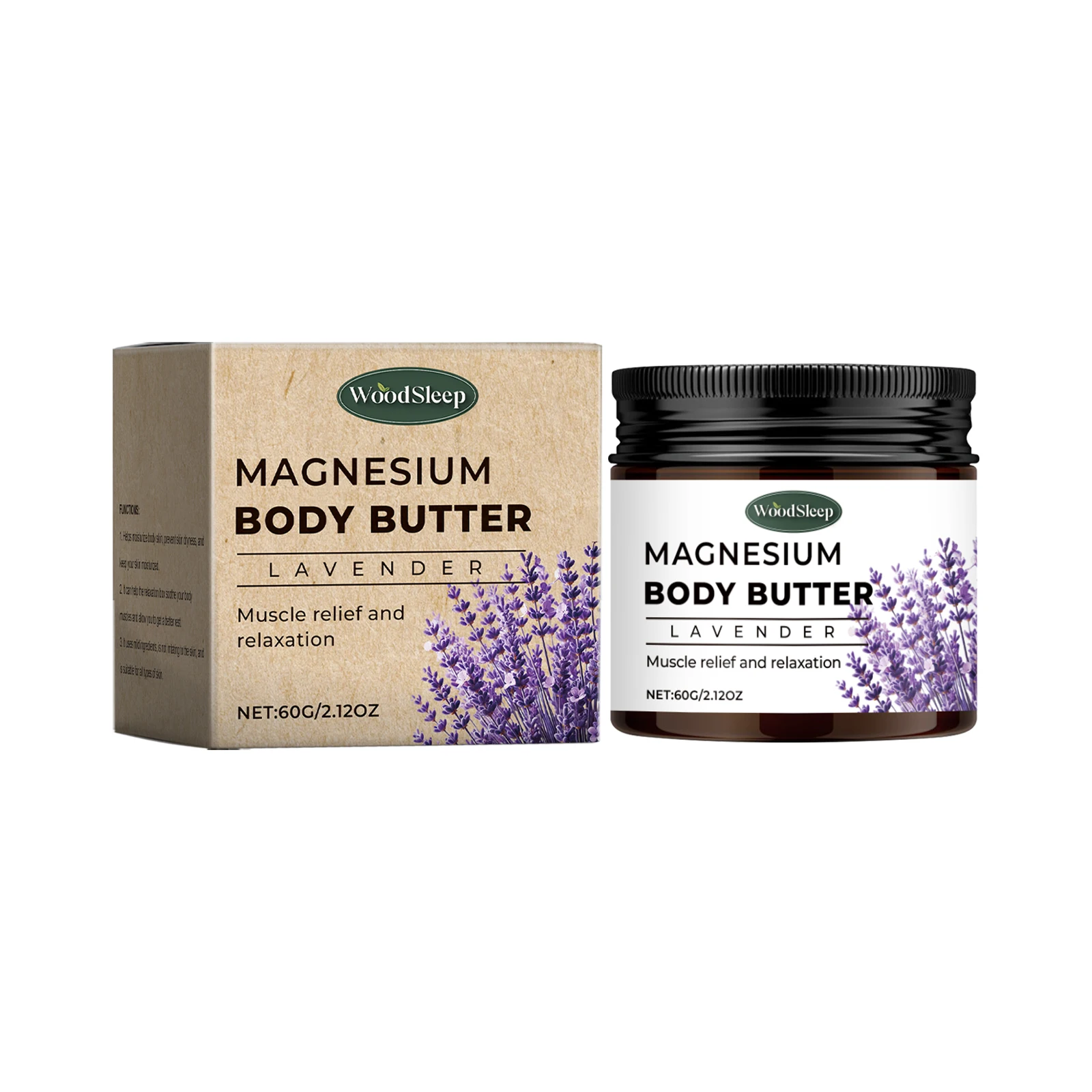 Lavender Magnesium Body Butter - a moisturizing cream suitable for dry skin, emitting a relaxing fragrance, mild and non-greasy.