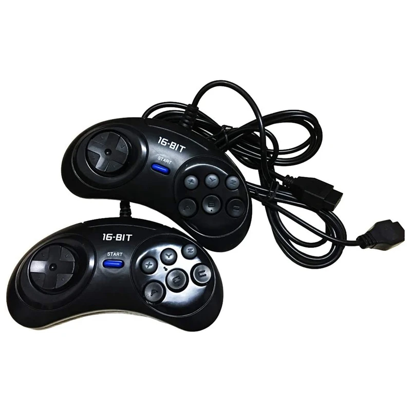 2 Pcs Game Controller for SEGA Genesis for 16 Bit Handle Controller 6 Button Gamepad for SEGA MD Game Accessories