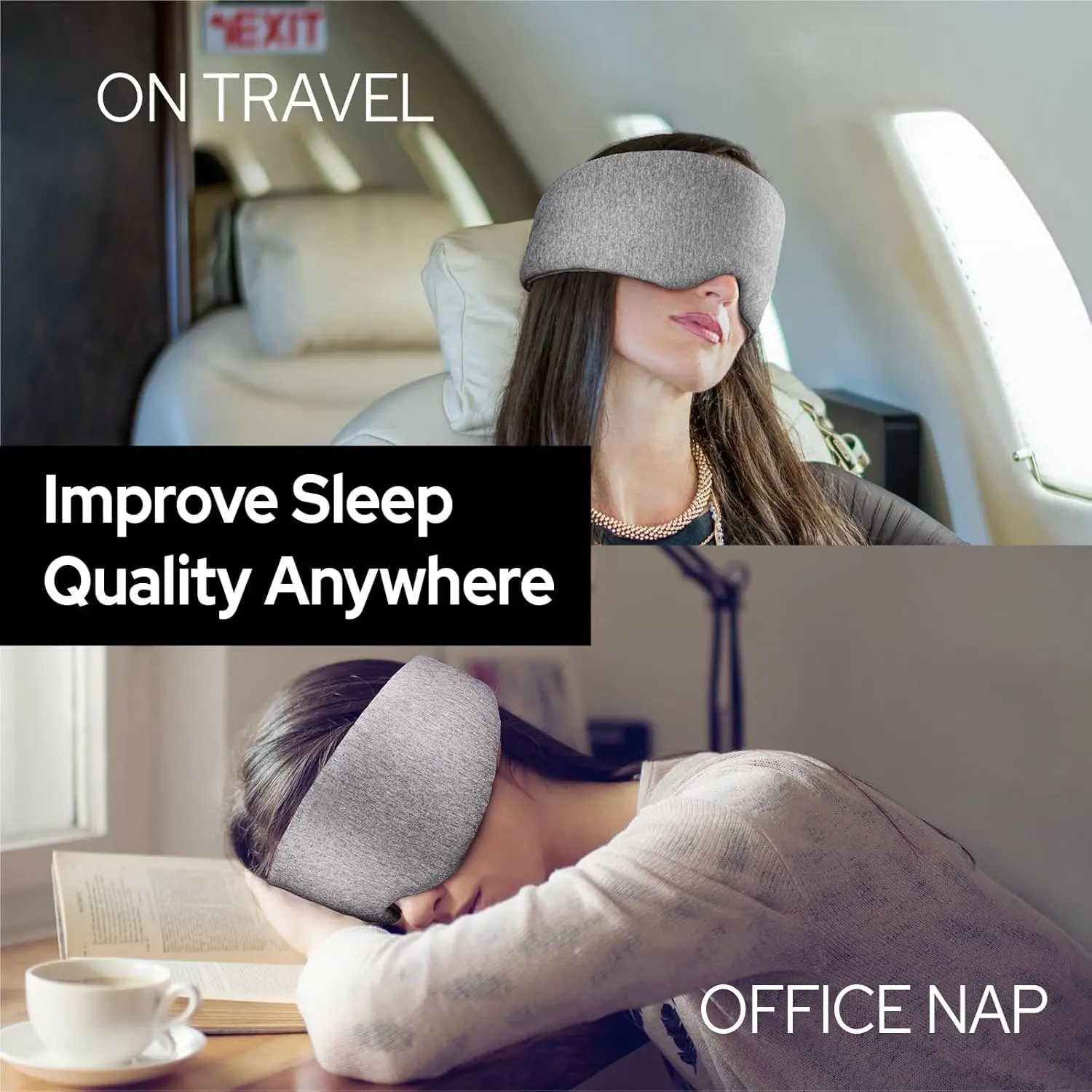 Cotton Sleep Eye Mask,100% Blocking Light Sleeping Mask for Side Sleeper,Soft Zero Pressure Cooling Blackout Eye Masks for Sleep