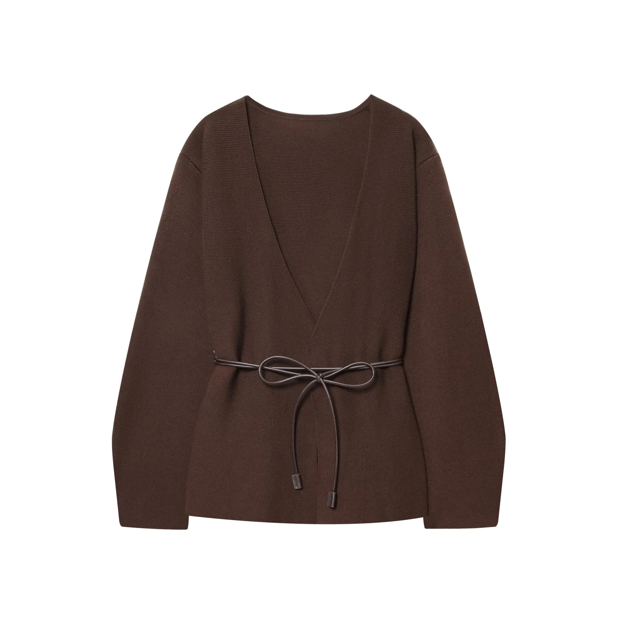 Women Loose Commuting Leisure V-Neck Cardigan Jacket Autumn Winter New Elegant Fashion Cardigan With Belt Outwear Streetwear