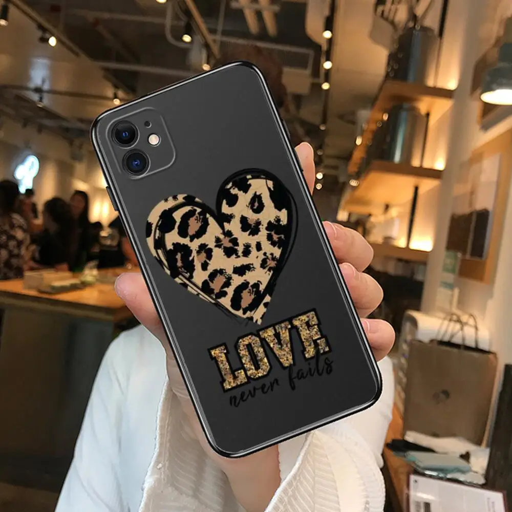 Фото Чехлы для телефонов LOVE Leopard для iphone 13 Pro Max, Чехол 12 11 Pro Max 8 PLUS 7PLUS 6S XR X XS 6 mini se, мобильный сотовый телефон №2