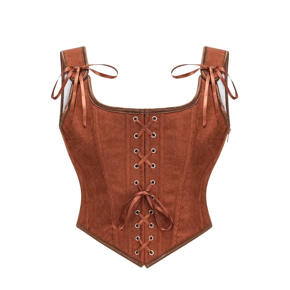 Medieval Renaissance Corset Tops Vintage Bustier Crop Tops Lace-up ...