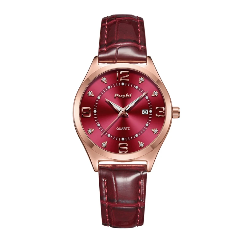 POSHI 972 ساعة كوارتز عصرية كاجوال للسيدات فستان س...