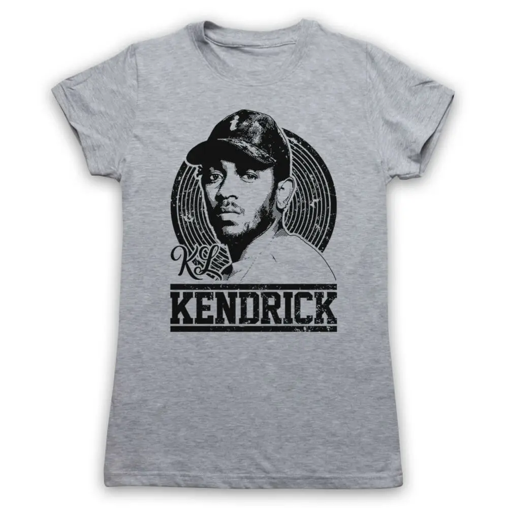 Серая женская футболка KENDRICK TRIBUTE в стиле хип-хоп рэп 2XL |