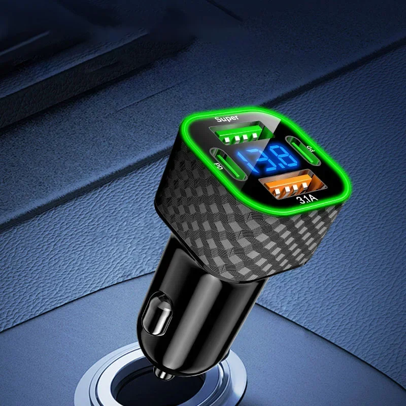 380 W/250 W SCHNELLES Autotelefon-Ladegerät Dual PD 4-in-1-Schnittstellenadapter mit QC3.1-Spannungsanzeige Verschiedene Stile für alle Autos – Detail 6
