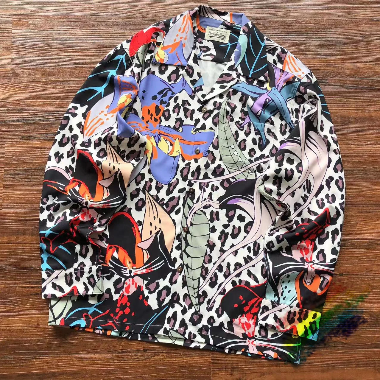 

Flower Pattern WACKO MARIA Long Sleeve Shirts Men Women Best Quality Shirts