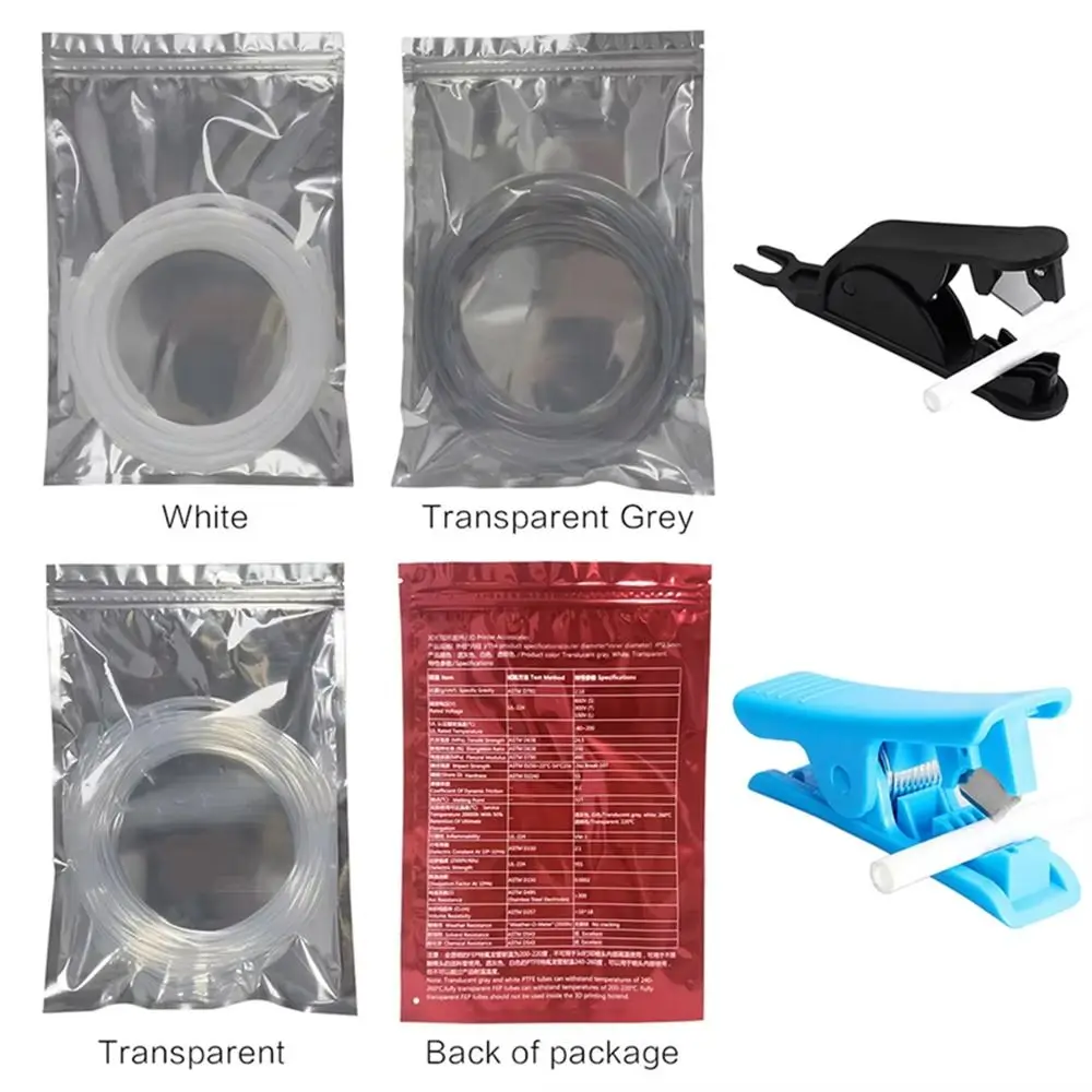 High-Performance 4-Meter PTFE 3D Printer Feeding Tube with Cutter for Bowden Extruders
