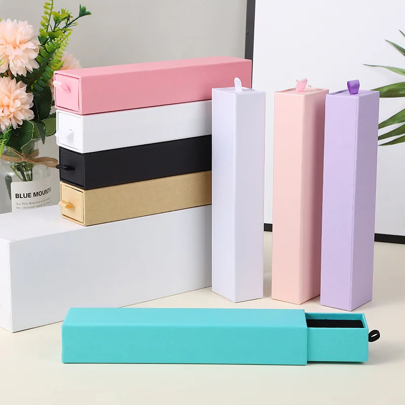 5 Pcs Colorful Long Drawer Jewelry Necklace Watch Organizers Storage Cardboard Gift Box For Women Packaging Supplies Wholesale