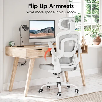 Farini Ergonomic Office Chair, Desk Chair with Headrest and Lumbar Support, High Back Swivel Home Office Chair with Headrest 3