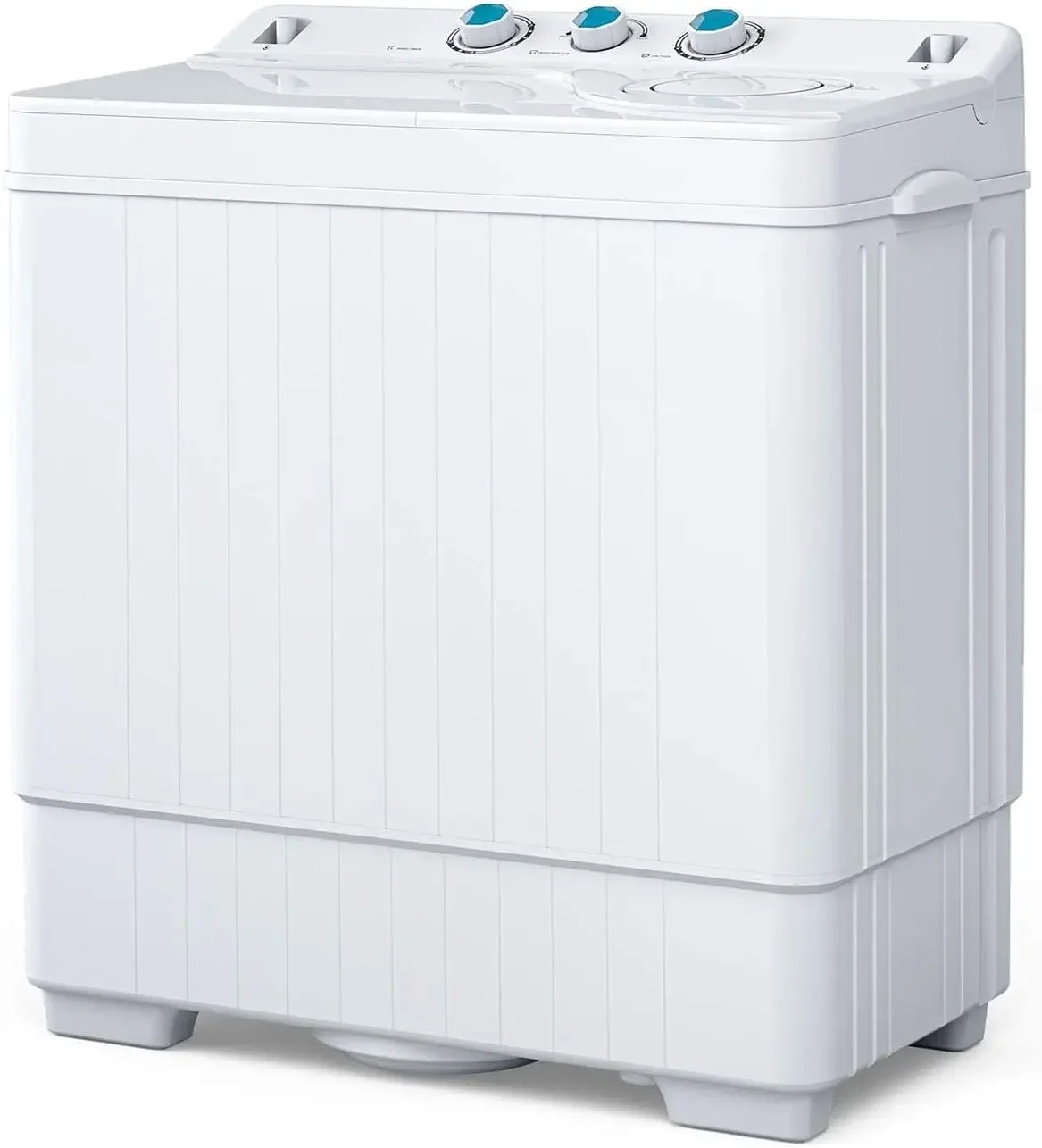Dual bathtub portable washing machine with 26 pound capacity, built-in drainage pump/semi-automatic