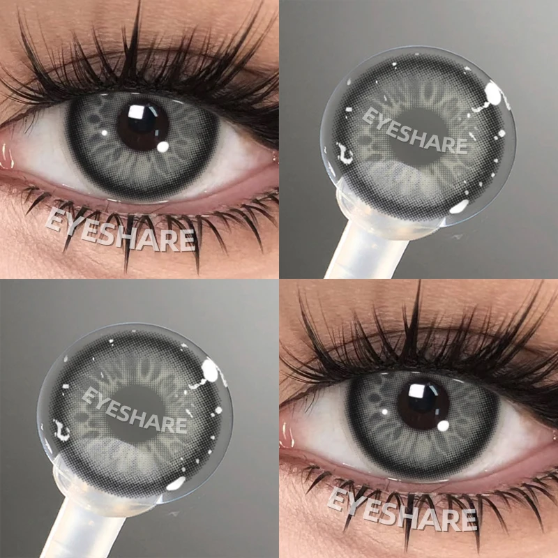 EYESHARE 1 Paar Farbige Kontaktlinsen für Augenfarbe, Natürliches Schwarz, Grau, Blau, Kosmetische Schönheitslinsen – Detail 27