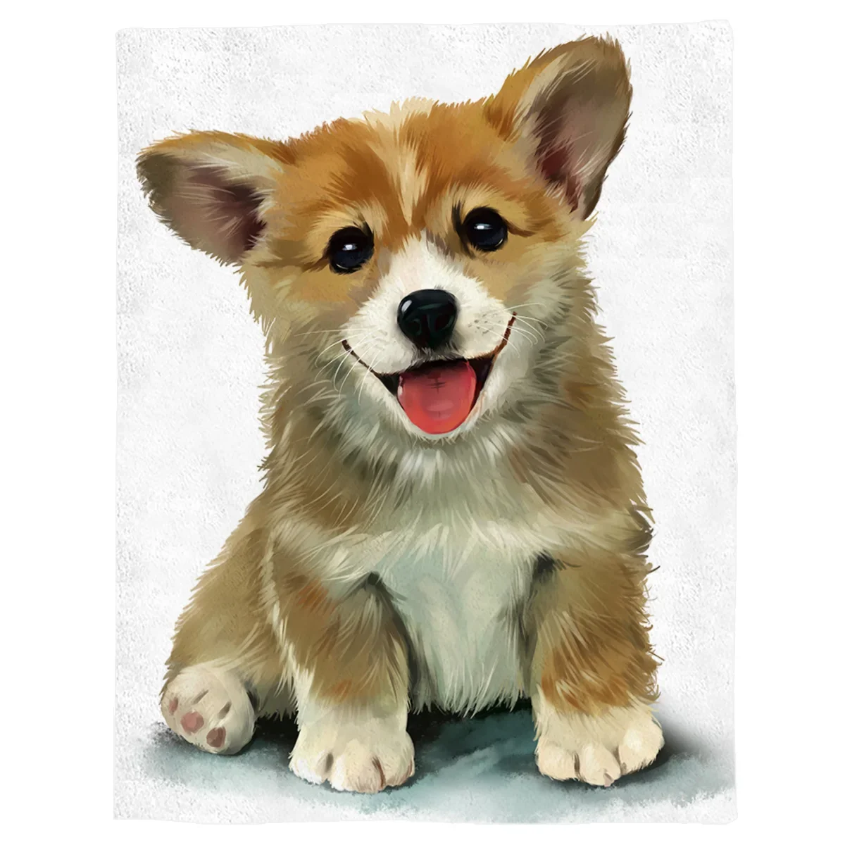 Corgi 강아지 귀여운 애완 동물 침대 커버 담요 던지기, 여행 양털 던지기 커버 랩, 저자극성 극세사 장식, 사계절