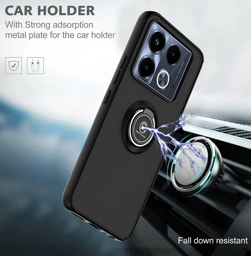 Versatile Rotatable Bracket Phone Case with Car Holder and Finger Ring Cover