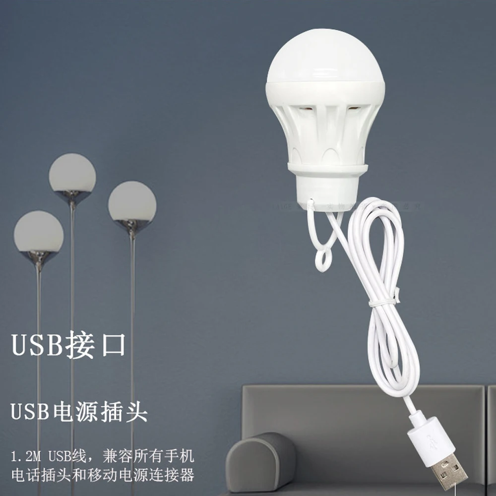 ZK50 LED Light Portable 5W Light Bulb Student Reading Learning Camping Outdoor Lighting Camping Mini USB Pendant led light mini led light