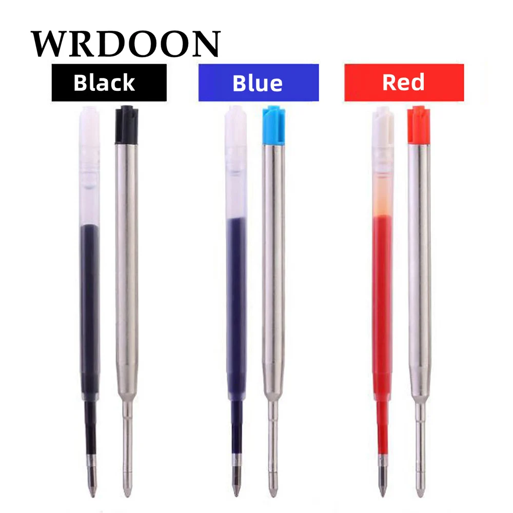 5pcs Metal Gel Refills Black&Blue&Red Ink Ballpoint Pen Refills Medium Point Rods for Writing Office Stationery top nice l m matte resin white black necklace medium side portrait model necklace earrings jewelry display stand display props