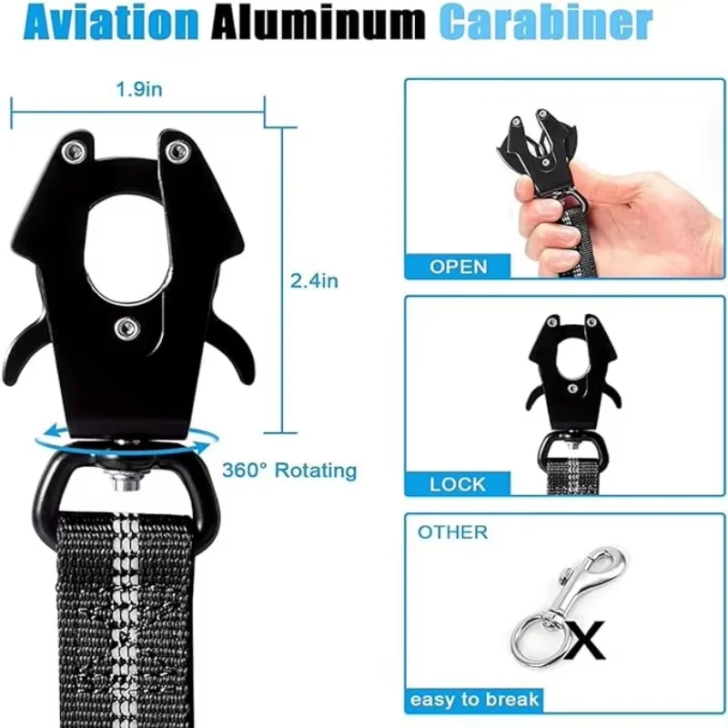 Pet Frog Buckle Leash Large Dog Tactical Safety Leash Cross-border Telescopic Explosion-proof Impact Dog Chain