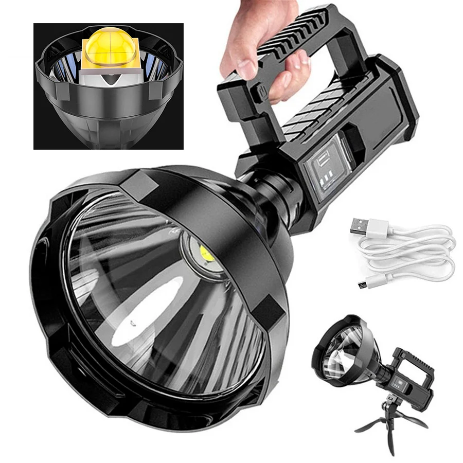 Torcia A Led Ricaricabile Ad Alta Potenza Potente Torcia Xhp70 A Lungo Raggio Lampada Da Lavoro Usb Con Luce Di Ricerca Ultrafire Impermeabile